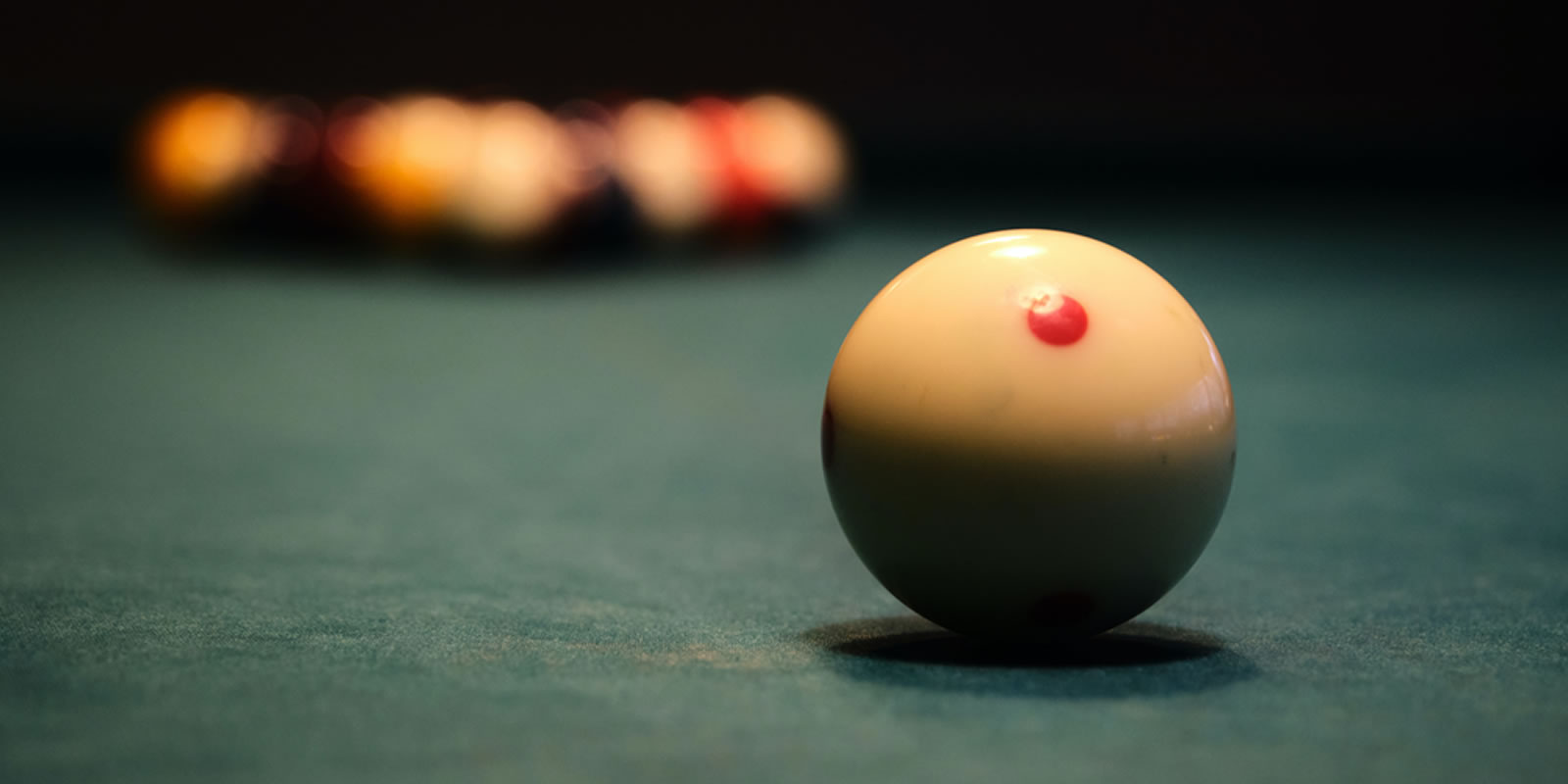 Billiards table and play scene